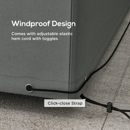 Outsunny 600D Oxford Table Set Cover Outdoor Garden Rattan Furniture Protection Cover Protector Waterproof Anti-UV, Dark Grey, 245 x 165 x 66 cm 