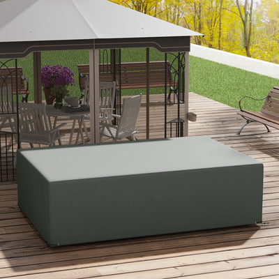 Outsunny 600D Oxford Table Set Cover Outdoor Garden Rattan Furniture Protection Cover Protector Waterproof Anti-UV, Dark Grey, 245 x 165 x 66 cm 