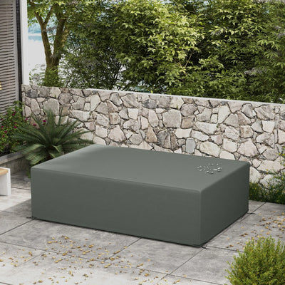 Outsunny 600D Oxford Table Set Cover Outdoor Garden Rattan Furniture Protection Cover Protector Waterproof Anti-UV, Dark Grey, 245 x 165 x 66 cm 