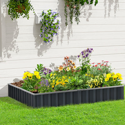 Outsunny 645L Metal Raised Garden Bed, DIY Large Steel Planter Box, No Bottom w/ A Pairs of Glove for Backyard, Patio to Grow Vegetables, Herbs, and Flowers, 258cmx90cm 