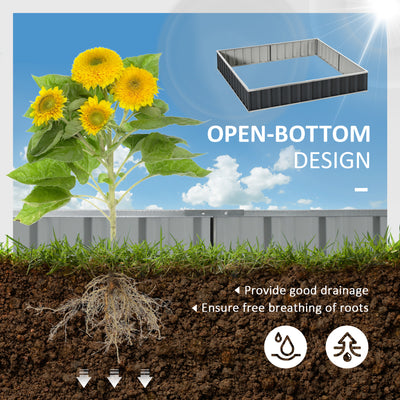 Outsunny 645L Metal Raised Garden Bed, DIY Large Steel Planter Box, No Bottom w/ A Pairs of Glove for Backyard, Patio to Grow Vegetables, Herbs, and Flowers, 258cmx90cm 