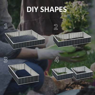 Outsunny 645L Metal Raised Garden Bed, DIY Large Steel Planter Box, No Bottom w/ A Pairs of Glove for Backyard, Patio to Grow Vegetables, Herbs, and Flowers, 258cmx90cm 