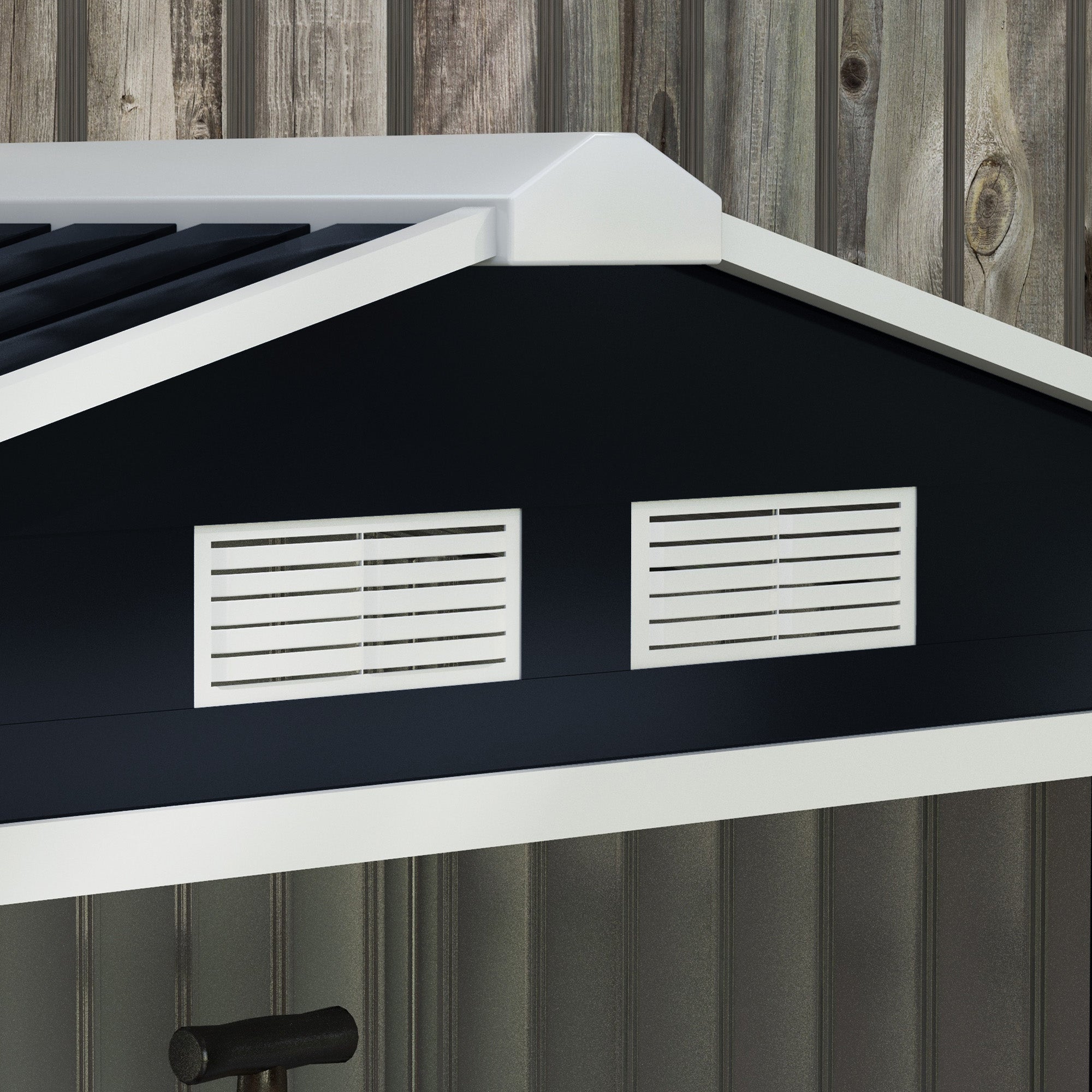 Outsunny 7 x 4ft Metal Garden Shed, Outdoor Storage Tool House with Ventilation Slots, Foundation Kit and Lockable Double Doors, Dark Grey 