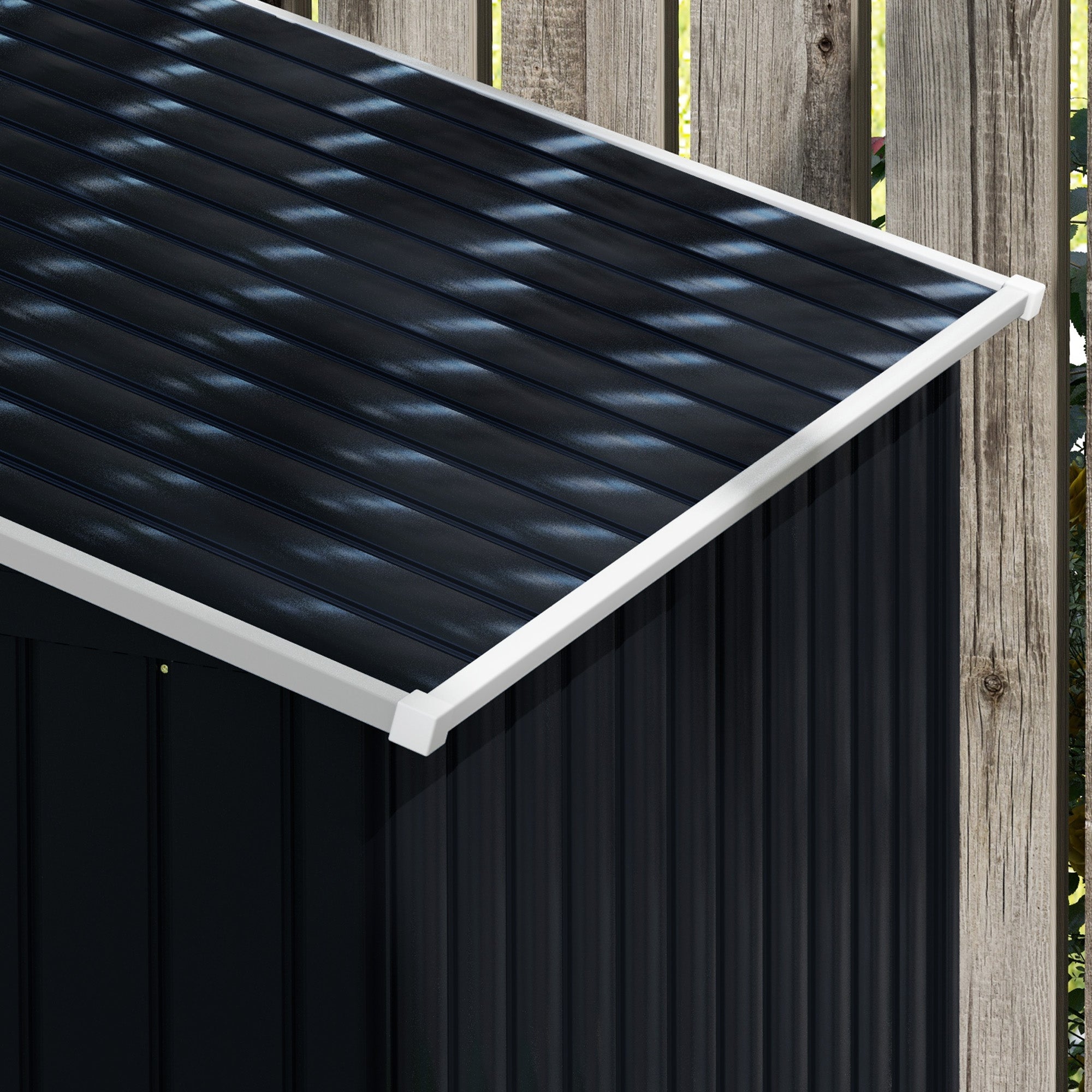 Outsunny 7 x 4ft Metal Garden Shed, Outdoor Storage Tool House with Ventilation Slots, Foundation Kit and Lockable Double Doors, Dark Grey 