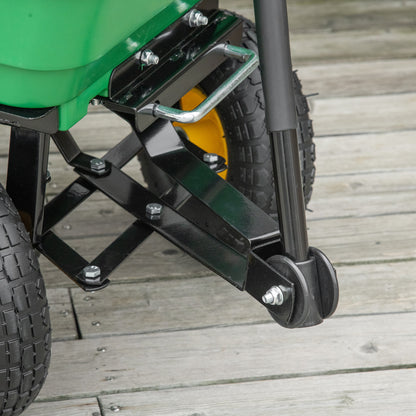 Outsunny 75 Litre Large Garden Cart, Tipping Wheelbarrows Heavy Duty Garden Dump Trolley 200kg Capacity for Festivals, Tools, Plants, Logs - Green 