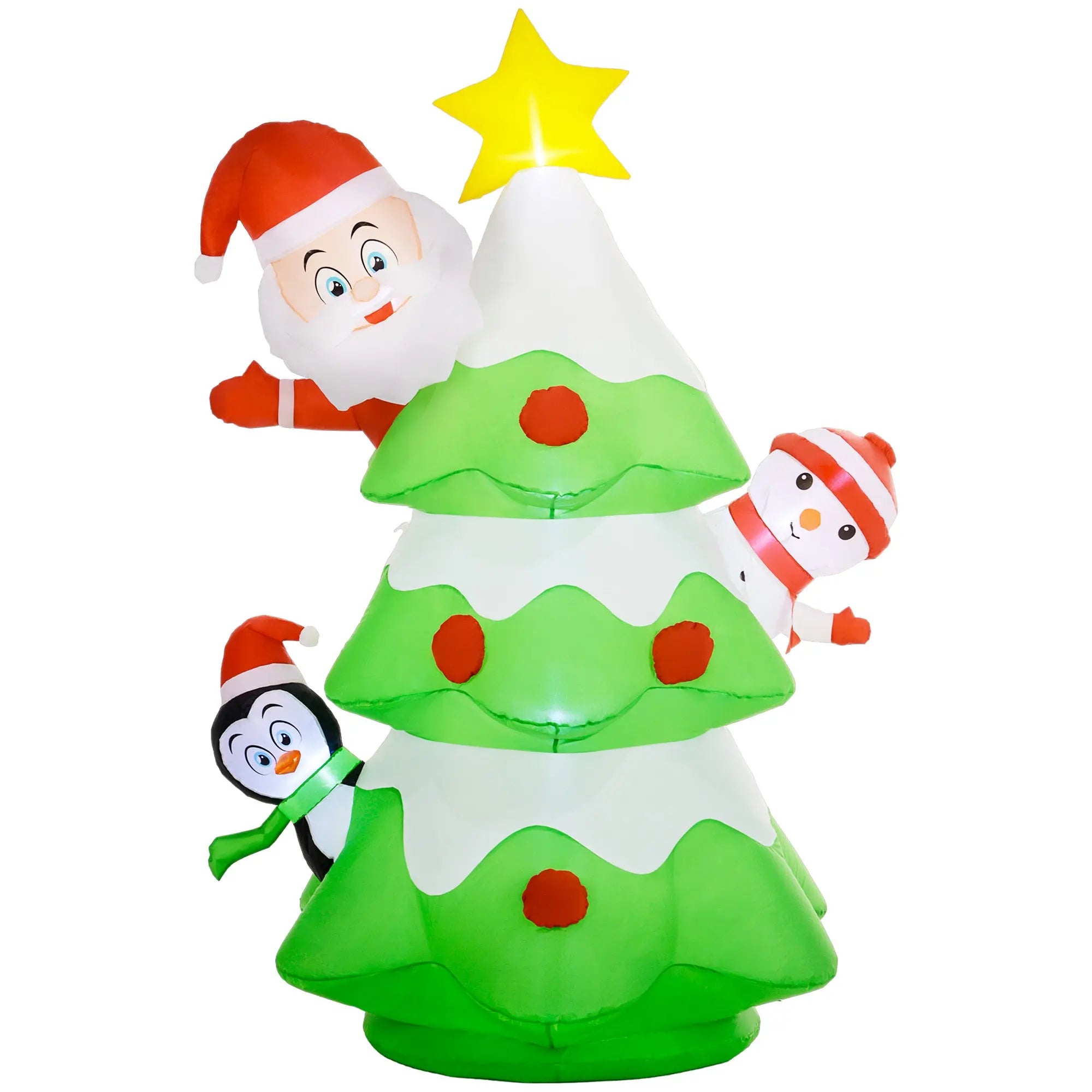 Outsunny 8ft Inflatable Xmas Tree and Friends Decoration 