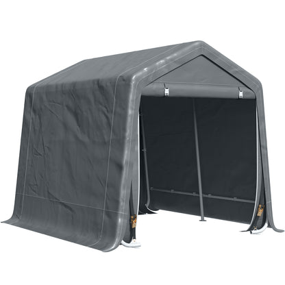 Outsunny 9 X 7.5ft Temporary Outdoor Equipment Shed - Dark Grey 