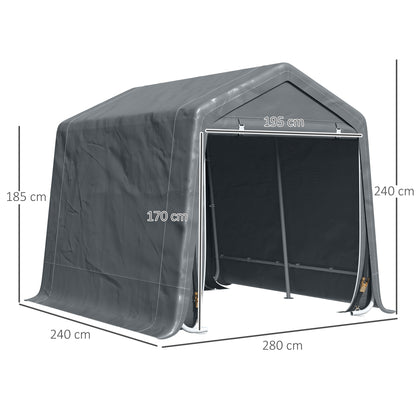 Outsunny 9 X 7.5ft Temporary Outdoor Equipment Shed - Dark Grey 