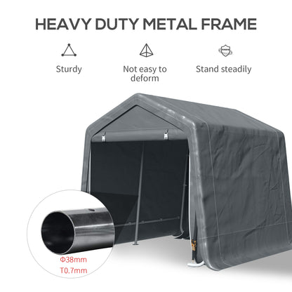 Outsunny 9 X 7.5ft Temporary Outdoor Equipment Shed - Dark Grey 