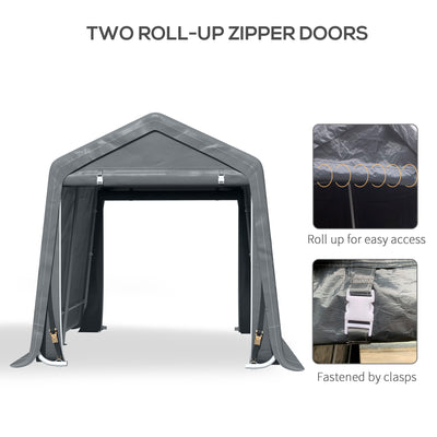 Outsunny 9 X 7.5ft Temporary Outdoor Equipment Shed - Dark Grey 