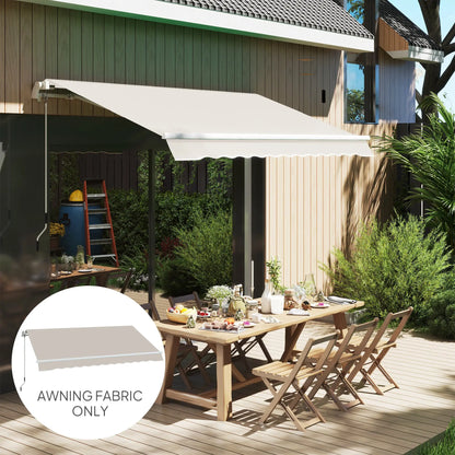 Outsunny Awning Replacement Canopy, Water Resistant UPF 50+ Sun Shade Cover for 3 x 2.5 m Garden Awning (Fabric Only), Cream White 