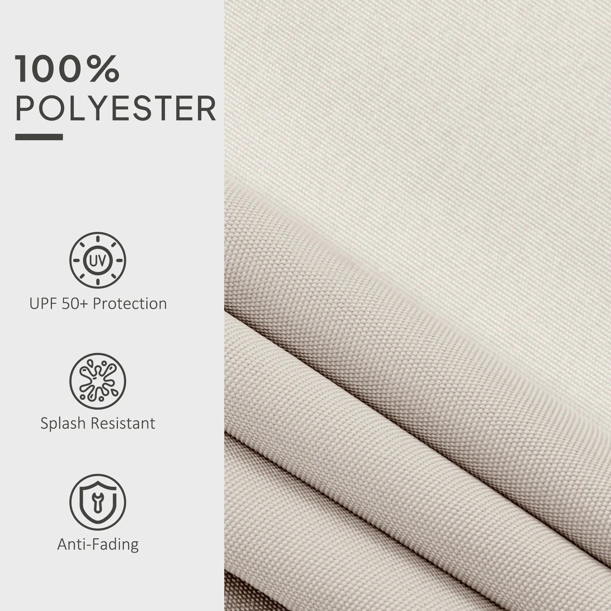 Outsunny Awning Replacement Canopy, Water Resistant UPF 50+ Sun Shade Cover for 3 x 2.5 m Garden Awning (Fabric Only), Cream White 