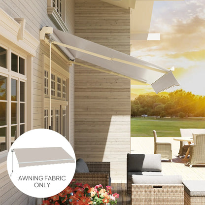 Outsunny Awning Replacement Canopy, Water Resistant UPF 50+ Sun Shade Cover for 3 x 2.5 m Garden Awning (Fabric Only), Cream White 