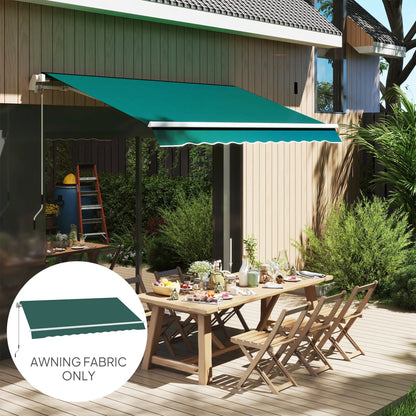 Outsunny Awning Replacement Canopy, Water Resistant UPF 50+ Sun Shade Cover for 3 x 2.5 m Garden Awning (Fabric Only), Green 