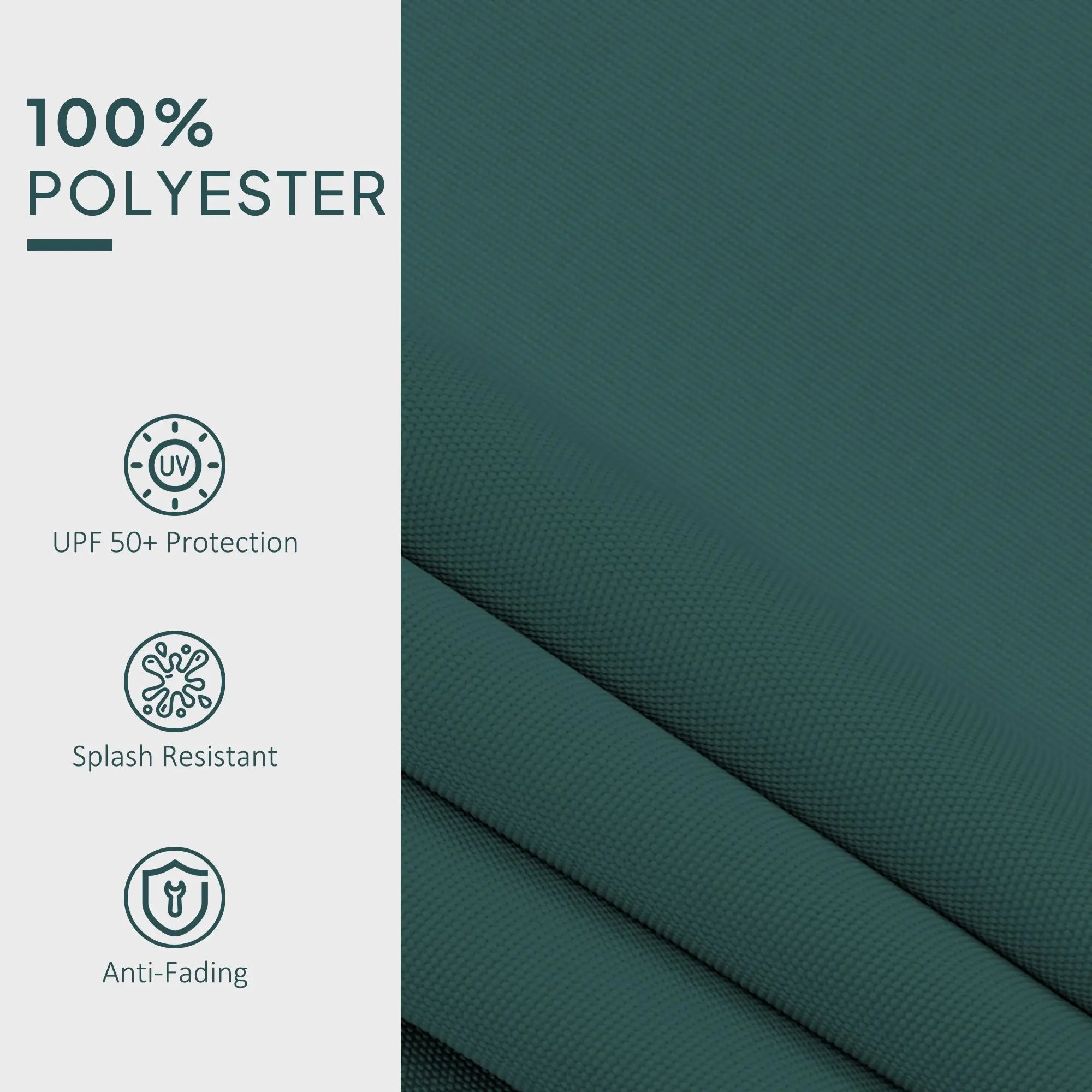 Outsunny Awning Replacement Canopy, Water Resistant UPF 50+ Sun Shade Cover for 3 x 2.5 m Garden Awning (Fabric Only), Green 