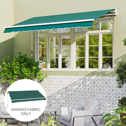 Outsunny Awning Replacement Canopy, Water Resistant UPF 50+ Sun Shade Cover for 3 x 2.5 m Garden Awning (Fabric Only), Green 