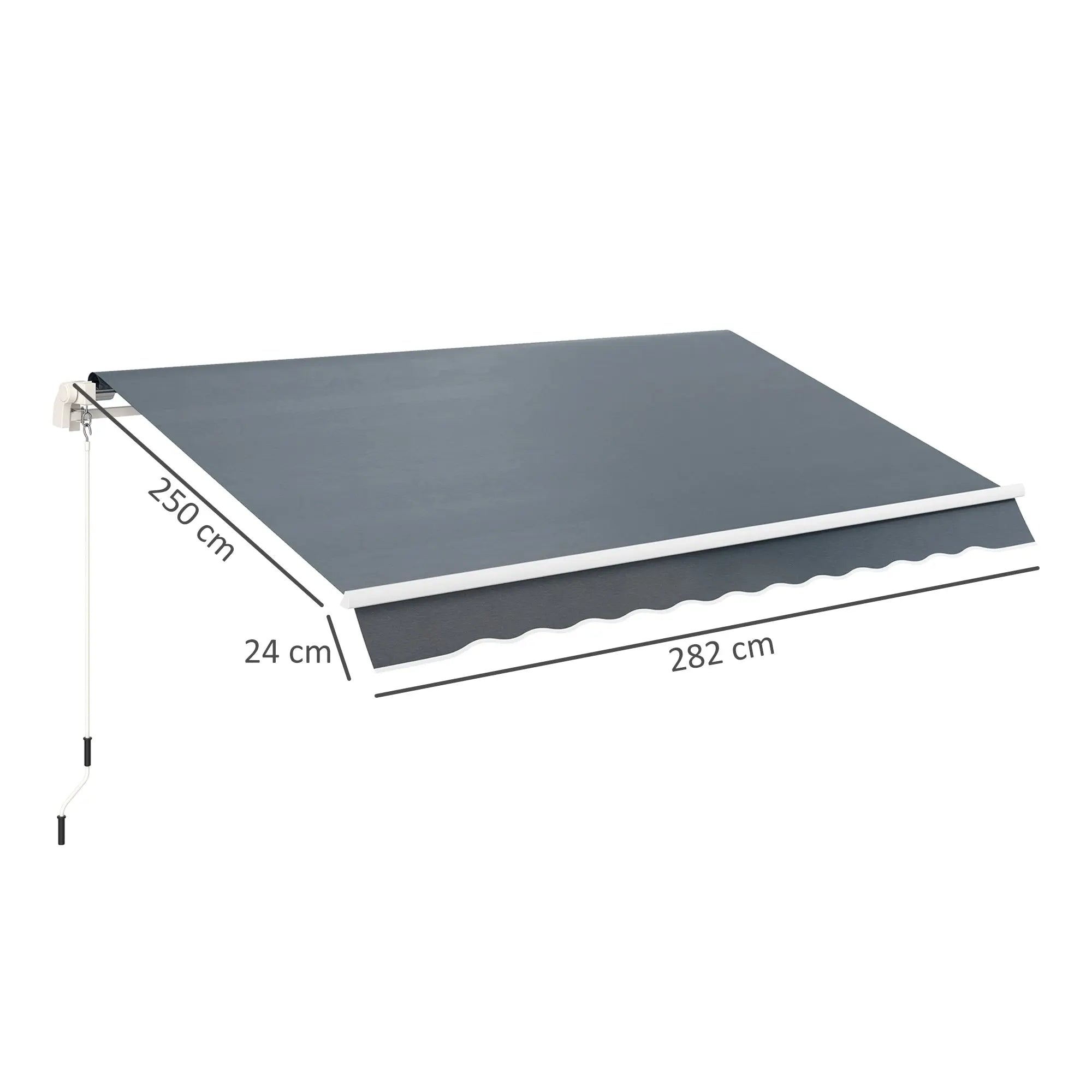 Outsunny Awning Replacement Canopy, Water Resistant UPF 50+ Sun Shade Cover for 3 x 2.5 m Garden Awning (Fabric Only), Grey 