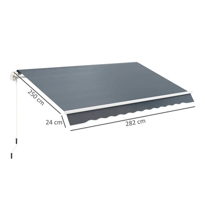 Outsunny Awning Replacement Canopy, Water Resistant UPF 50+ Sun Shade Cover for 3 x 2.5 m Garden Awning (Fabric Only), Grey 