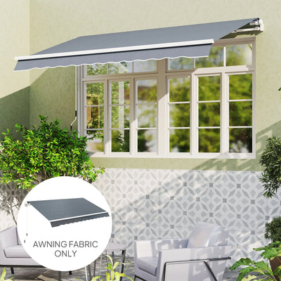 Outsunny Awning Replacement Canopy, Water Resistant UPF 50+ Sun Shade Cover for 3 x 2.5 m Garden Awning (Fabric Only), Grey 