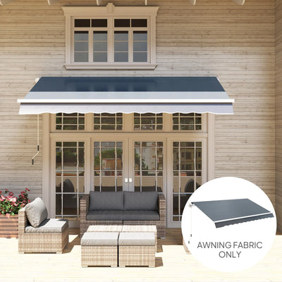 Outsunny Awning Replacement Canopy, Water Resistant UPF 50+ Sun Shade Cover for 3 x 2.5 m Garden Awning (Fabric Only), Grey 