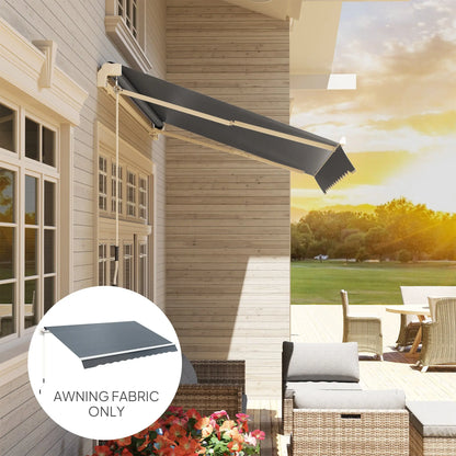Outsunny Awning Replacement Canopy, Water Resistant UPF 50+ Sun Shade Cover for 3 x 2.5 m Garden Awning (Fabric Only), Grey 