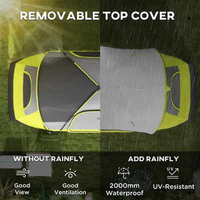 Outsunny Camping Tent for 6-8 Man with 2000mm Waterproof Rainfly and Carry Bag for Fishing Hiking Festival, Yellow 