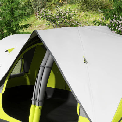 Outsunny Camping Tent for 6-8 Man with 2000mm Waterproof Rainfly and Carry Bag for Fishing Hiking Festival, Yellow 