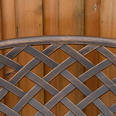 Outsunny Cast Aluminium Outdoor Garden Bench 2 Seater Antique Patio Loveseat, Bronze 