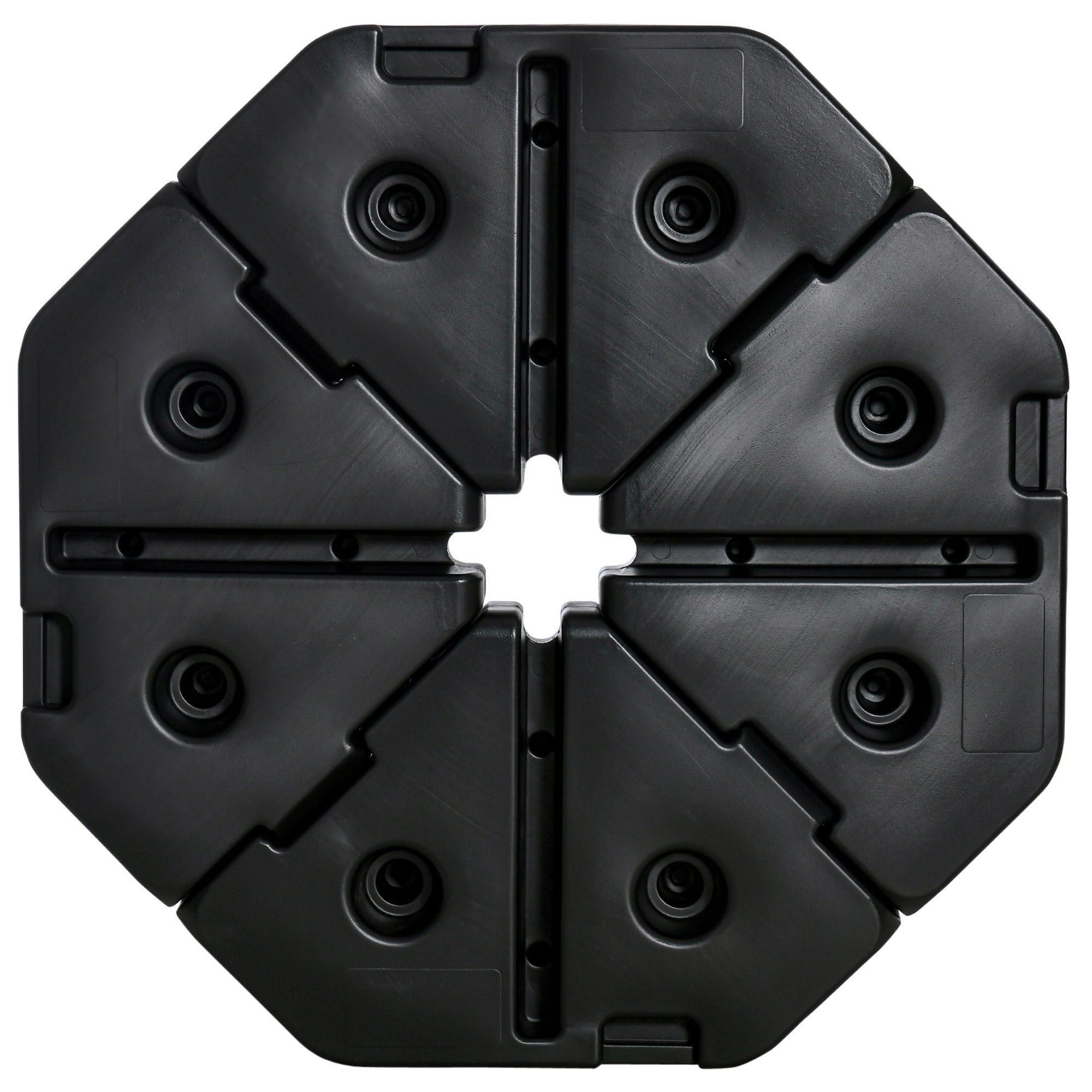 Outsunny Detachable Patio Umbrella Base, Cantilever Parasol Base Stand Outdoor Umbrella Weights, Filled with Sand and Water up to 140KG, Black 