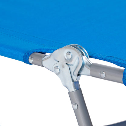 Outsunny Foldable Sun Lounger with Reading Hole - Blue 
