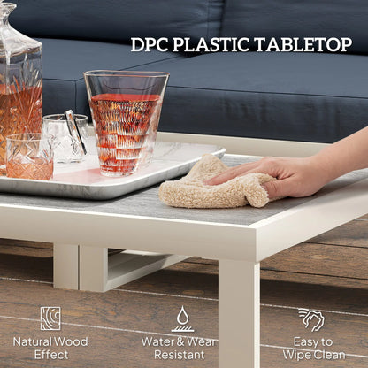 Outsunny Four-Piece L Shaped Garden Furniture Set with 5-Level Adjustable Lounger - Grey 