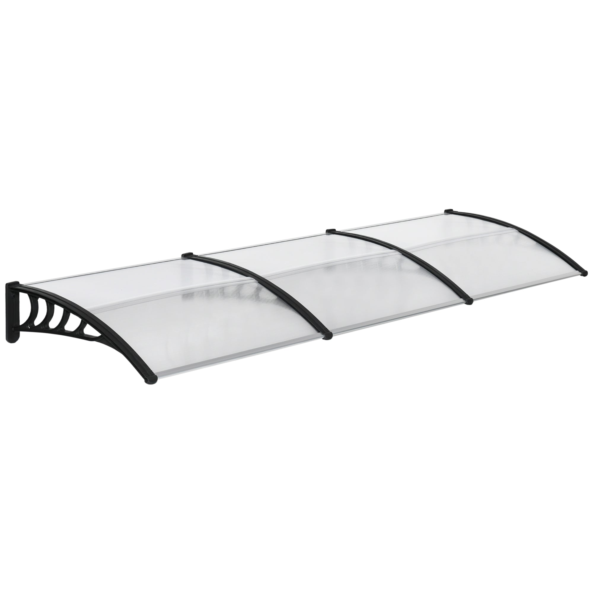 Outsunny Front Door Canopy, Outdoor Awning, 303 x 96cm Rain Shelter for Window, Porch and Front/Back Door, Clear 