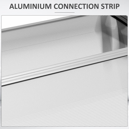 Outsunny Front Door Canopy, Outdoor Awning, 303 x 96cm Rain Shelter for Window, Porch and Front/Back Door, Clear 