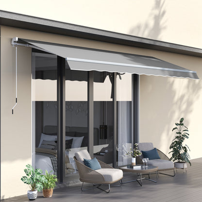 Outsunny Garden Patio Manual Awning Canopy Sun Shade Shelter Retractable 4 Size 5 Colour 