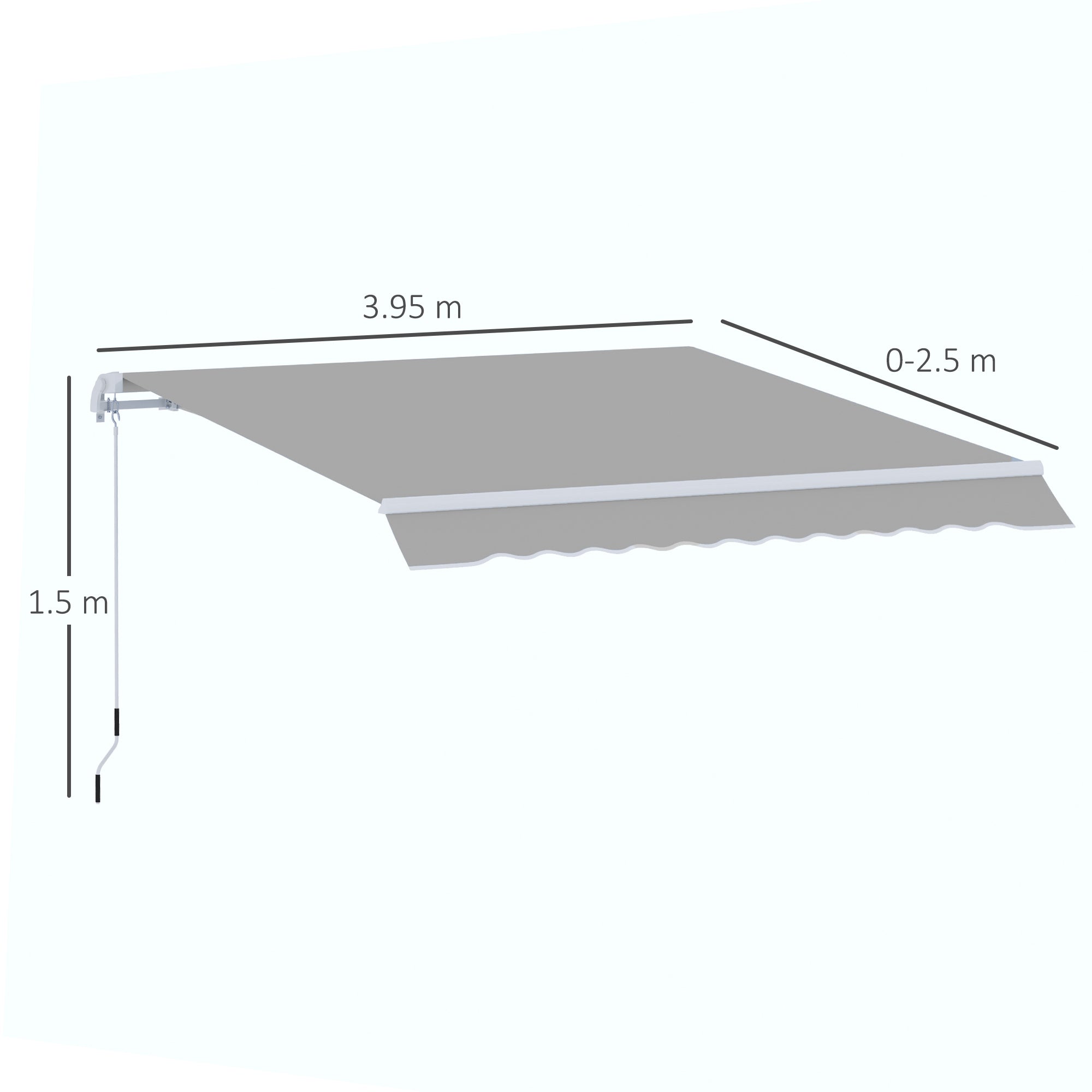 Outsunny Garden Patio Manual Awning Canopy Sun Shade Shelter Retractable 4 Size 5 Colour 