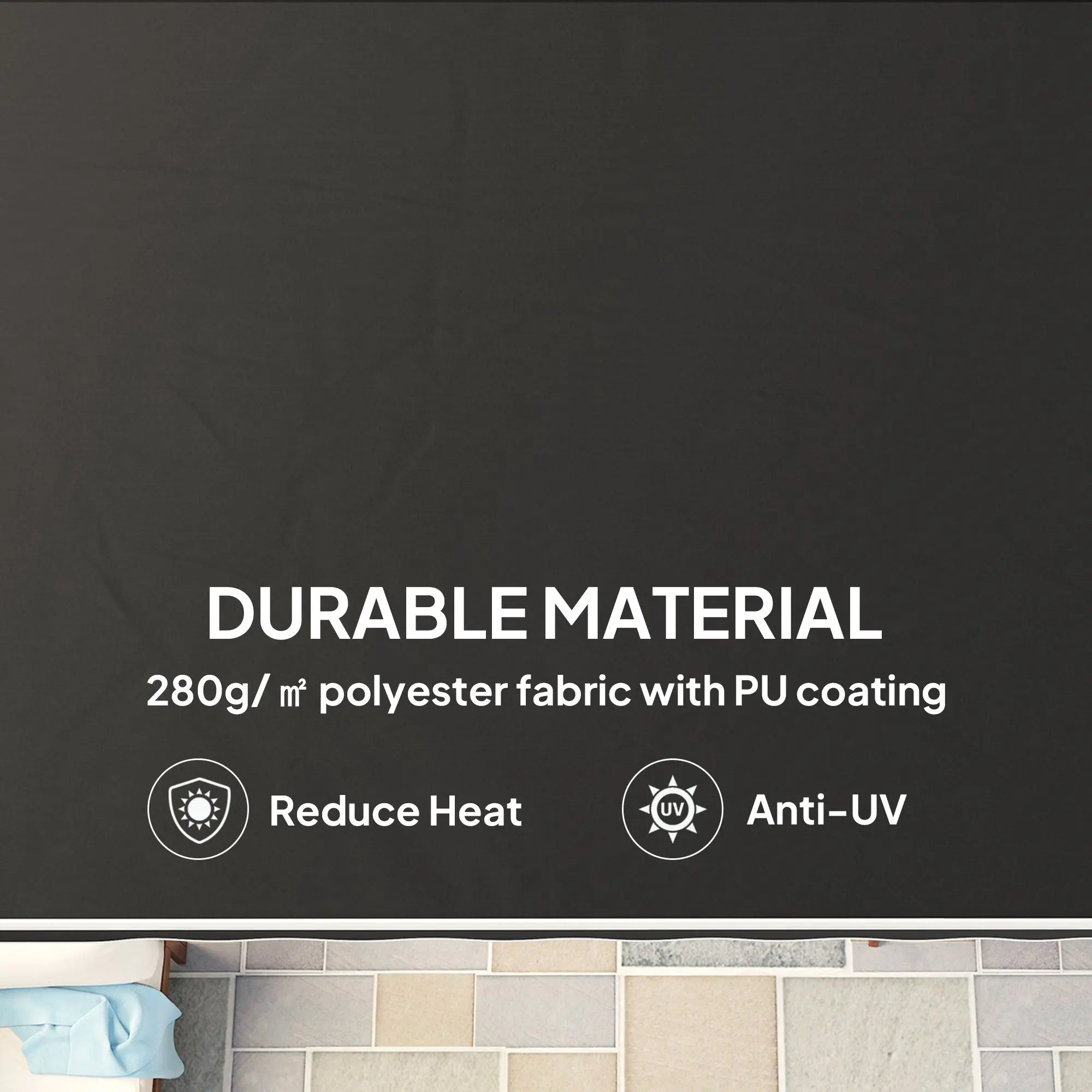 Outsunny Garden Retractable Awning - Black 