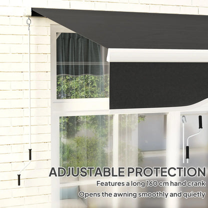 Outsunny Garden Retractable Awning - Black 