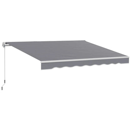 Outsunny Garden Retractable Awning - Dark Grey 
