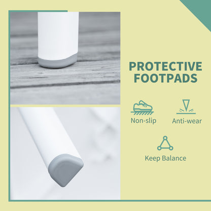 Outsunny Garden Side Table Plastic Outdoor Square Coffee End Table for Drink Snack, White 