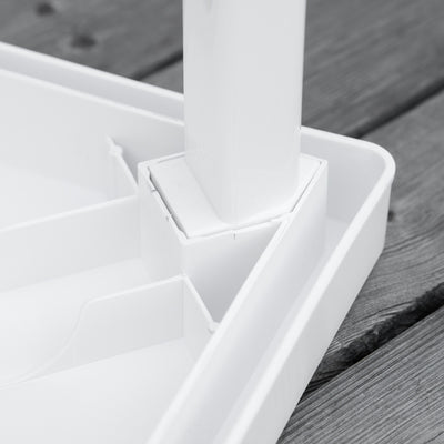 Outsunny Garden Side Table Plastic Outdoor Square Coffee End Table for Drink Snack, White 
