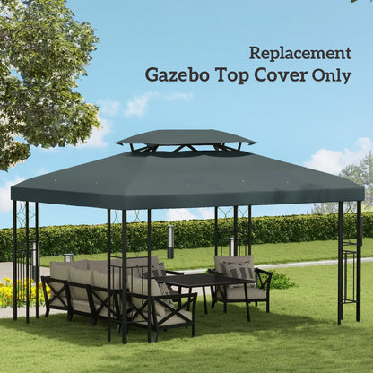 Outsunny Gazebo Roof Replacement, for 3 x 4m Frames - Grey 