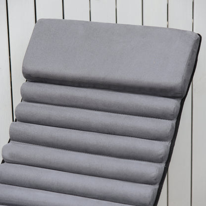 Outsunny Metal Orbital Rocking Chair Folding Lounger Anti-drop with Padded Mat Removable Design 145x74x86cm Black Grey 