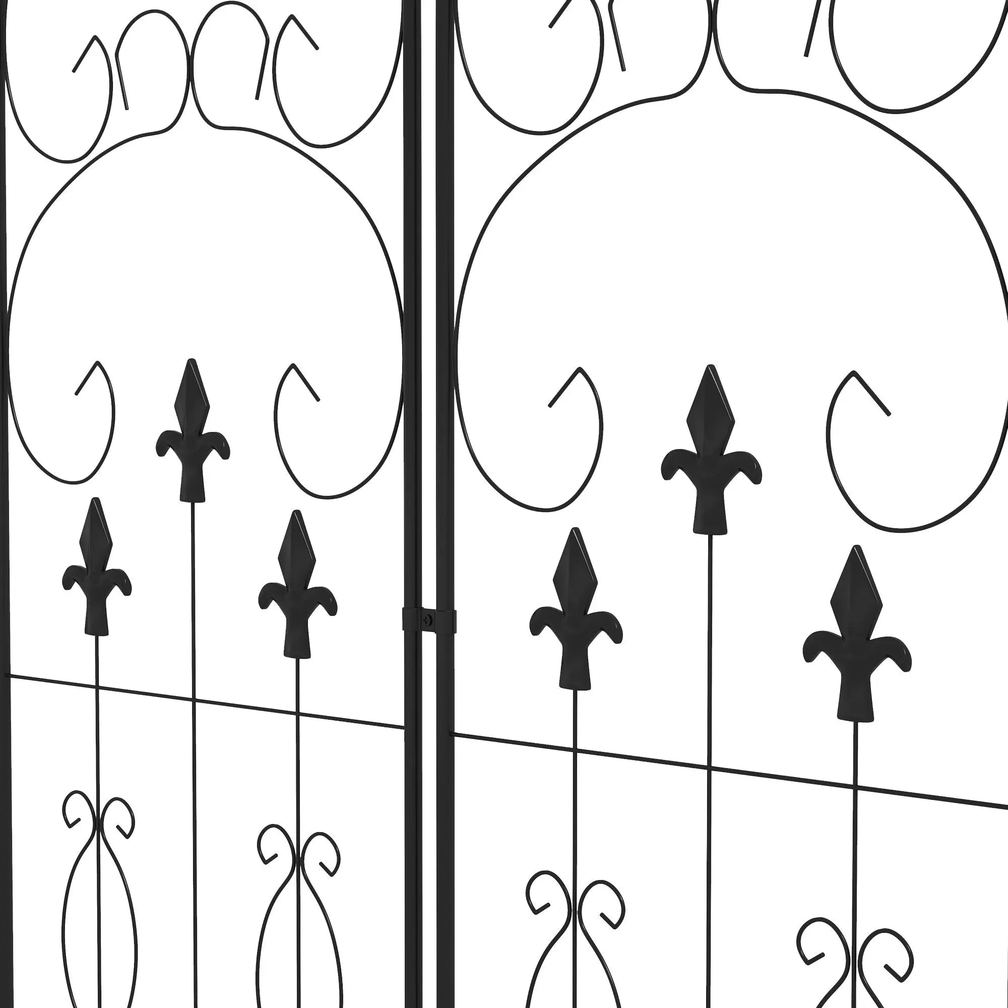 Outsunny Metal Trellis Set of 2, Garden Trellis for Climbing Plants Support Frames, Scrolls Design 