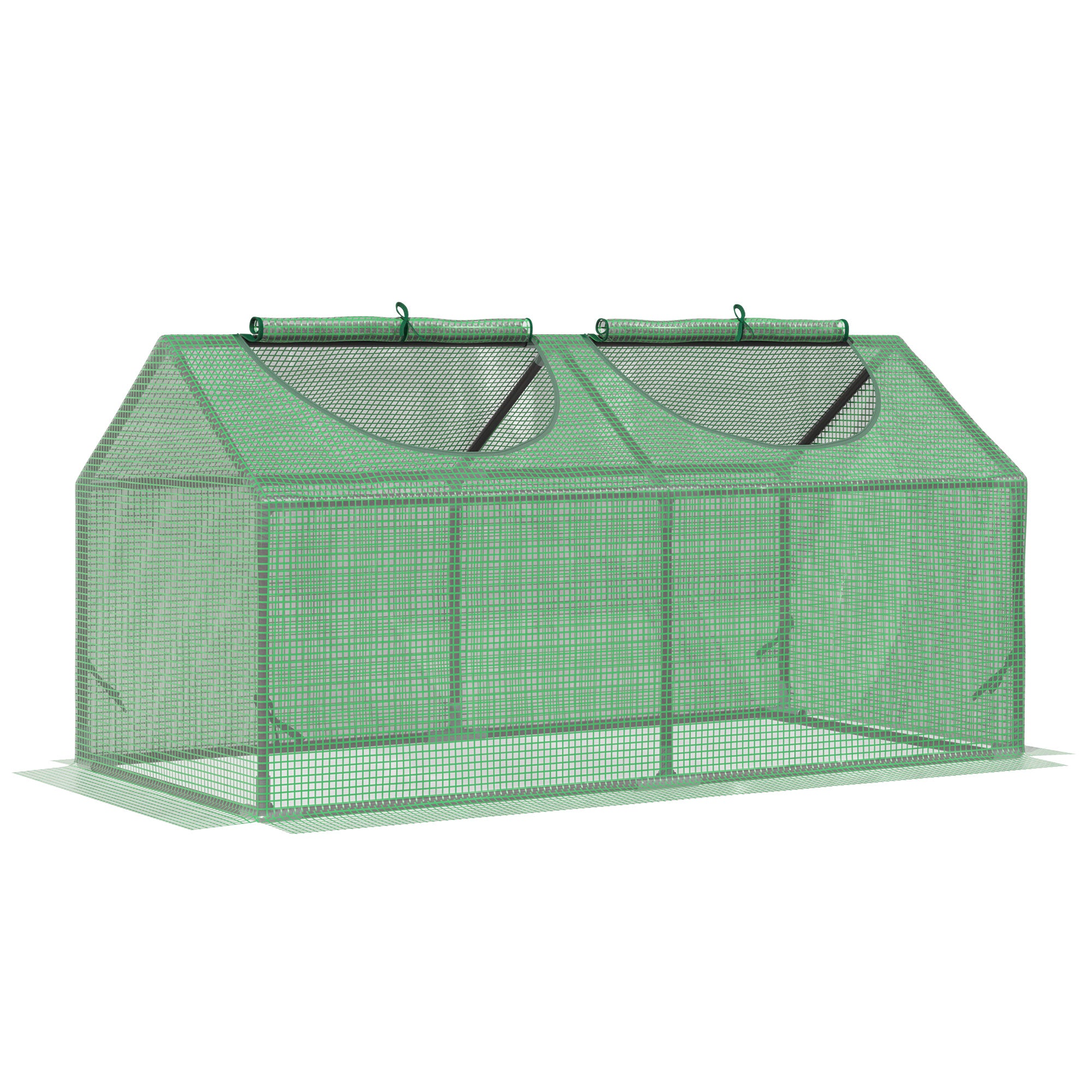 Outsunny Mini Greenhouse, Small Plant Grow House for Outdoor with Durable PE Cover, Observation Windows, 120 x 60 x 60 cm, Green 