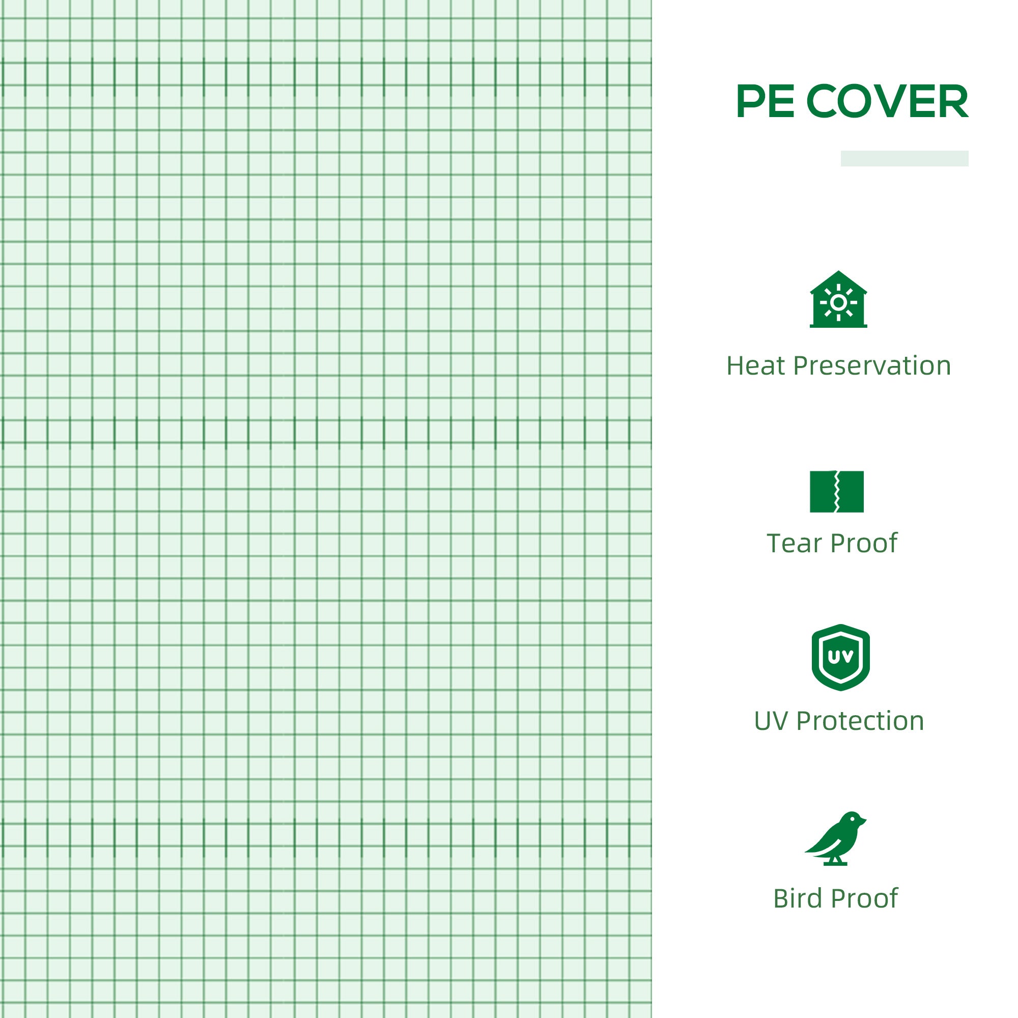 Outsunny Mini Greenhouse, Small Plant Grow House for Outdoor with Durable PE Cover, Observation Windows, 120 x 60 x 60 cm, Green 