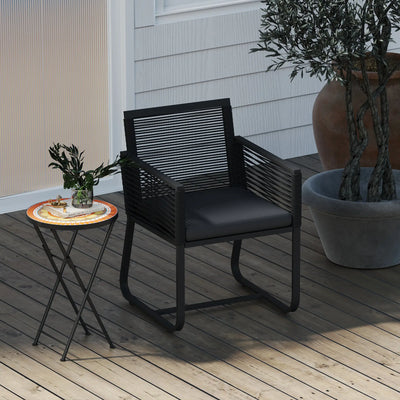 Outsunny Mosaic Outdoor Garden Table, 35.5cm Round Folding Coffee Table with Metal Frame for Balcony Terrace, Orange 