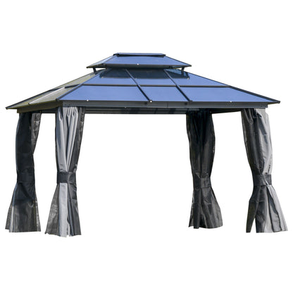 Outsunny Outdoor 3.6 x 3(m) Gazebo Cabana w/ Steel Frame & Net Sidewalls for Privacy 