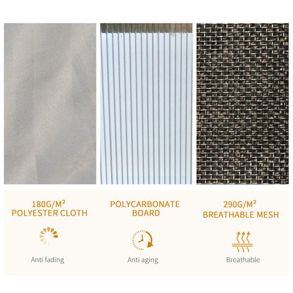 Outsunny Outdoor 3.6 x 3(m) Gazebo Cabana w/ Steel Frame & Net Sidewalls for Privacy 