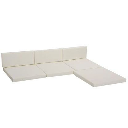 Outsunny Outdoor Cushion Pad Set for Rattan Furniture, 7 Piece Garden Furniture Cushions, Patio Conversation Set Cushions, Lightweight and Durable, Cream 