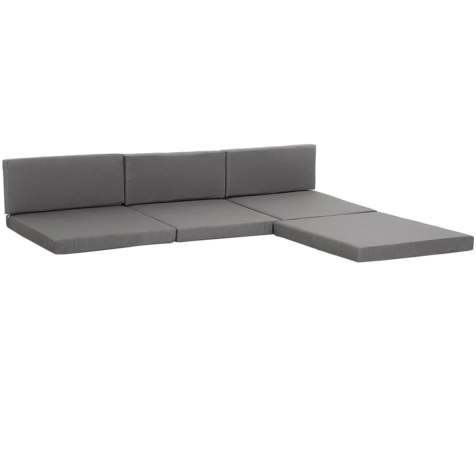 Outsunny Outdoor Cushion Pad Set for Rattan Furniture, 7 Piece Garden Furniture Cushions, Patio Conversation Set Cushions, Lightweight and Durable, Grey 
